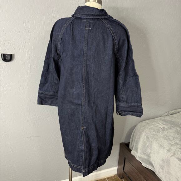 Old Navy Long Denim Barn Coat, Dark Wash, XS 790480 - Picture 2 of 5